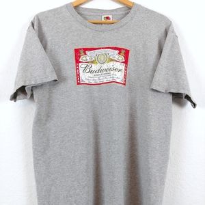 Vtg Budweiser Beer Y2K 2004 Graphic Tshirt Large